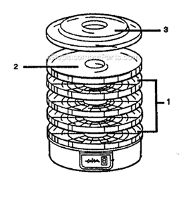 Page A Diagram and Parts List for FD5  Mr Coffee Dehydrator